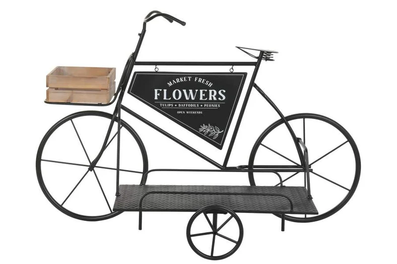 EXPOSITOR METAL MADERA 131X62X83 BICICLETA NEGRO