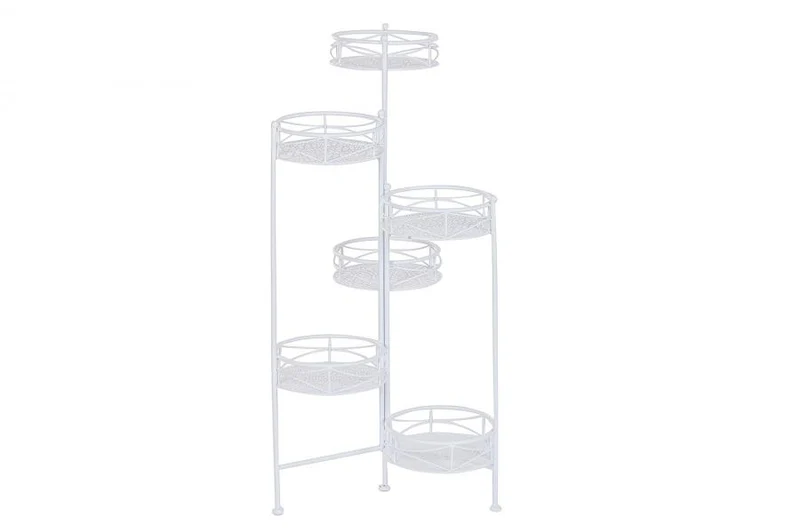 MACETERO HIERRO 23X23X102 HOJAS BLANCO