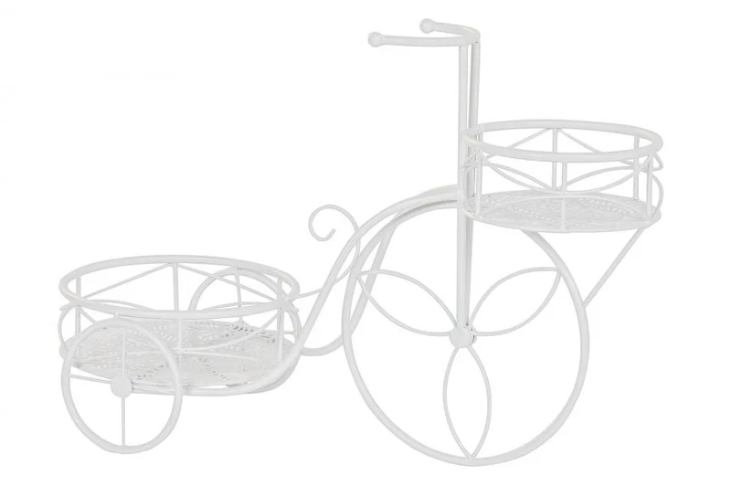 MACETERO HIERRO 60X26X40 HOJAS BLANCO