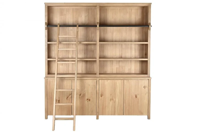 LIBRERIA PINO METAL 200X45X220 ESCALERA