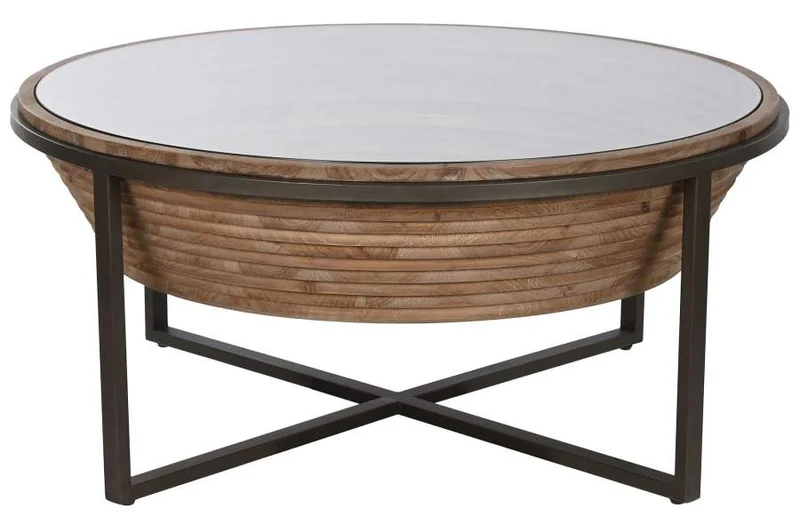 MESA CENTRO ABETO CRISTAL 102X102X46 NEGRO