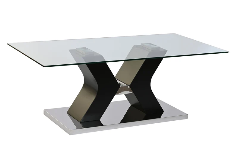 MESA CENTRO CRISTAL TEMPLADO MDF 120X60X45 NEGRO