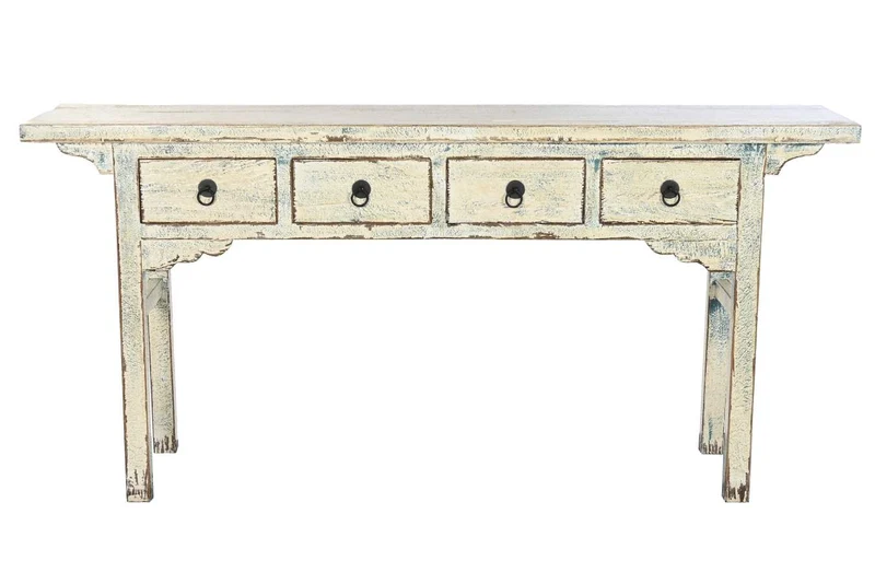 CONSOLA OLMO MACIZO 178X38X85 4 CAJ LACADO BICOLOR