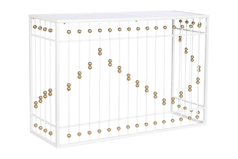 CONSOLA METAL ESPEJO 120X40X80 BLANCO