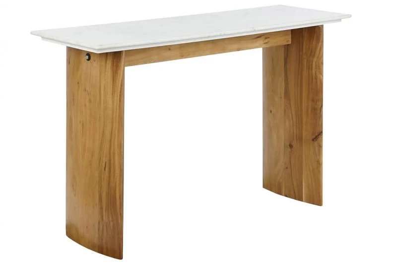 CONSOLA MARMOL MANGO 120X38X77 GROSOR 15MM. BLANCO
