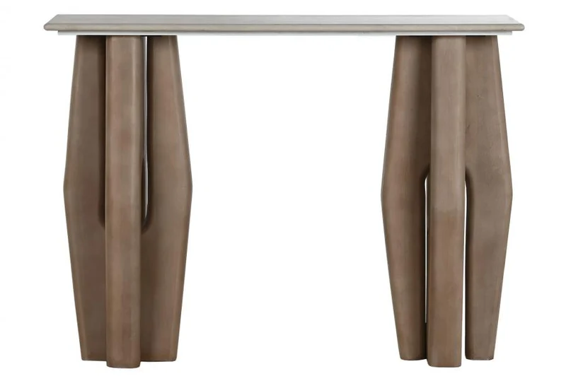 CONSOLA MARMOL MADERA 107X33X78 BEIGE