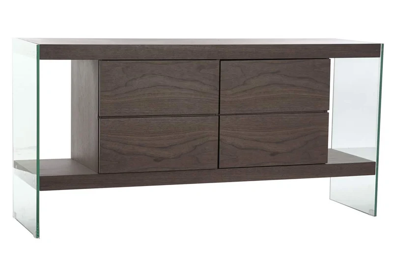 BUFFET CRISTAL MDF 160X45X80 NOGAL MARRON