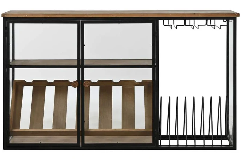 BOTELLERO METAL CRISTAL 102X32X60 PARED NATURAL