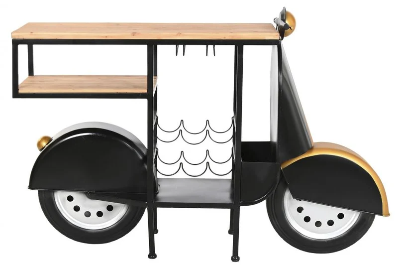 BOTELLERO HIERRO ABETO 134X36X92 MOTO NEGRO