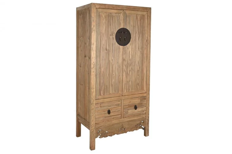 ARMARIO ABETO METAL 88X52X180 TALLADO NATURAL