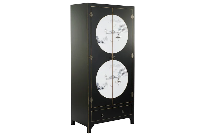 ARMARIO ABETO MDF 85,5X50,5X186,2 NEGRO