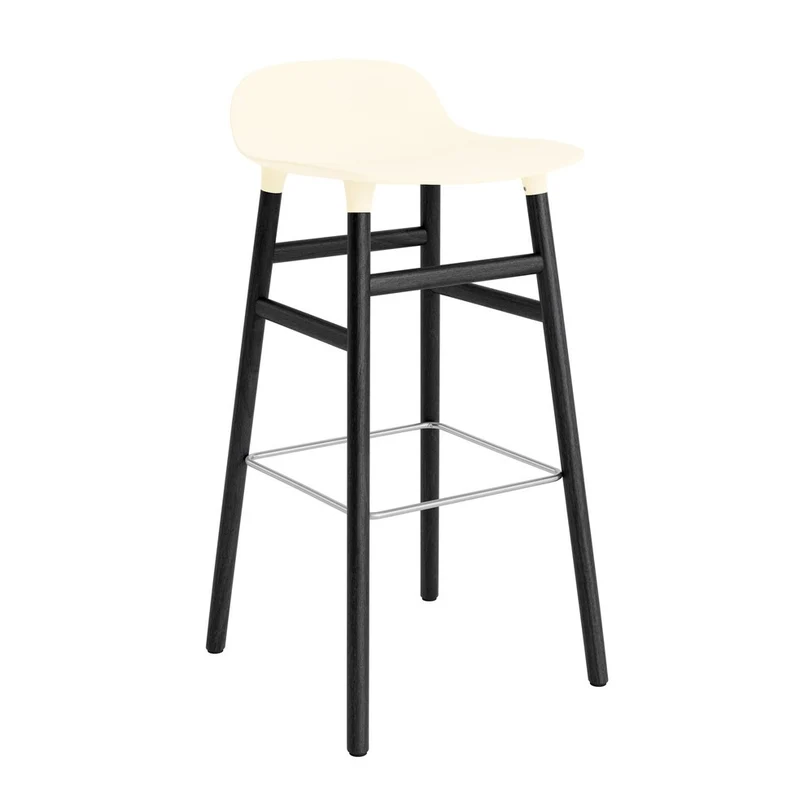 Taburete Form Crema Patas Madera 75cm