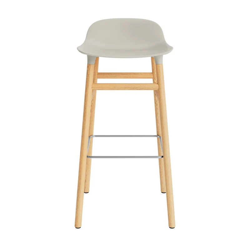 Taburete Form Gris Claro Patas Madera 75cm
