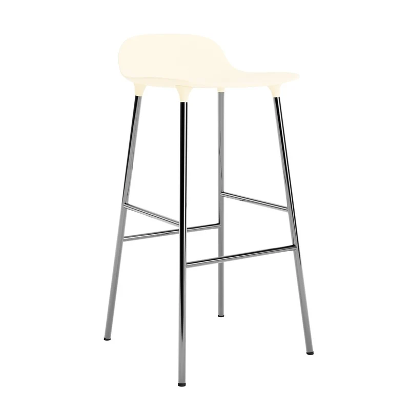 Taburete Form Crema Patas Metal 75cm