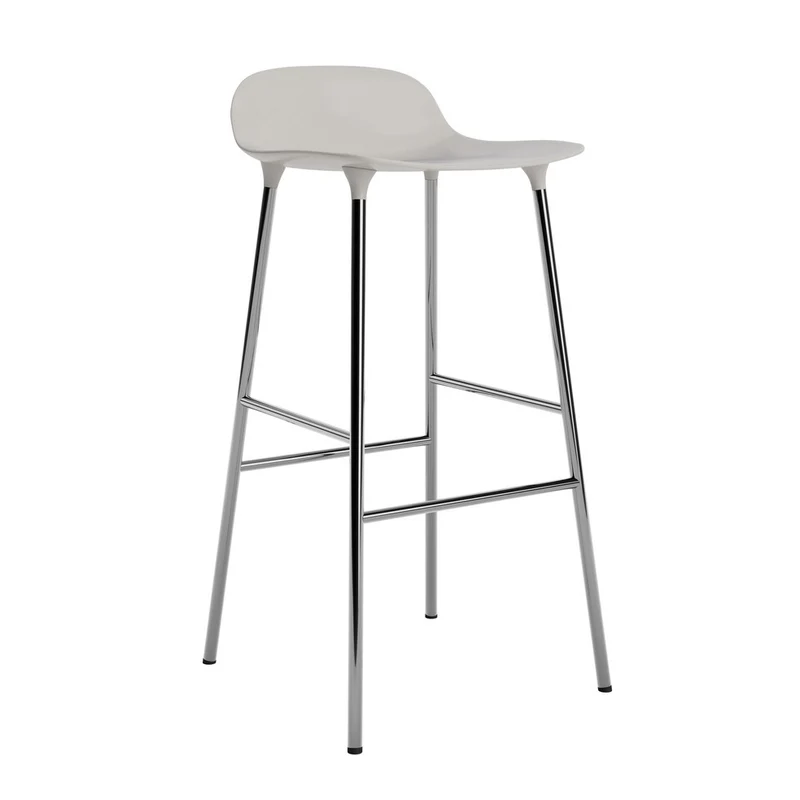 Taburete Form Gris Cálido Patas Metal 75cm