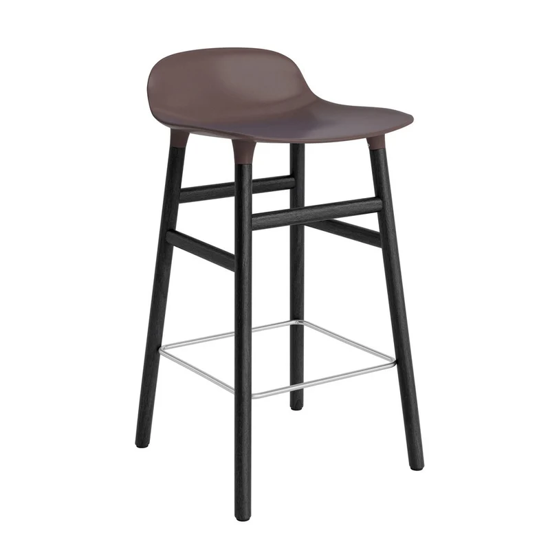 Taburete Form Marrón Patas Madera 65cm