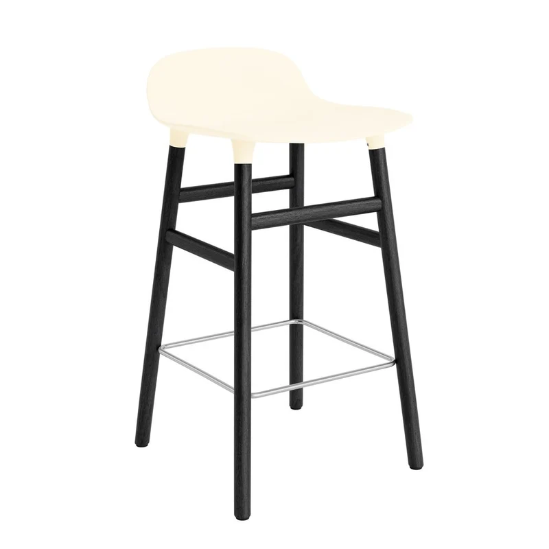 Taburete Form Crema Patas Madera 65cm