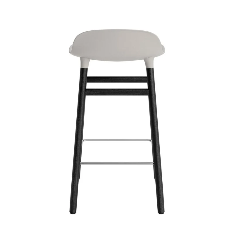 Taburete Form Gris Cálido Patas Madera 65cm