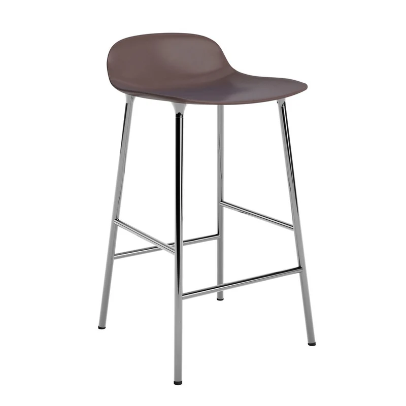 Taburete Form Marrón Patas Metal 65cm