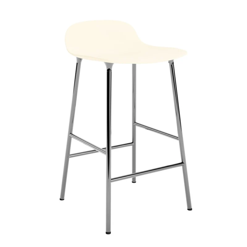 Taburete Form Crema Patas Metal 65cm
