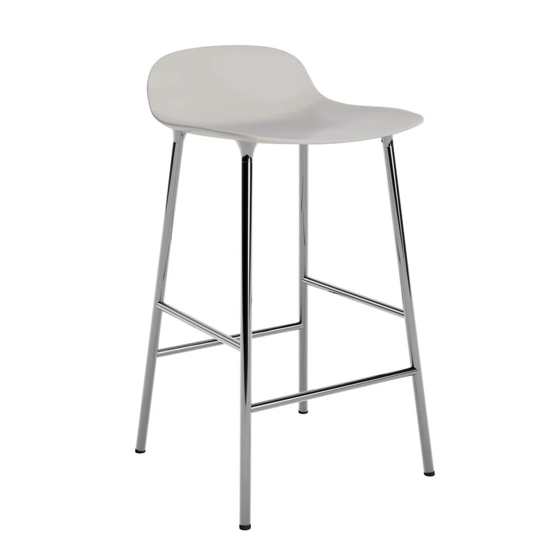 Taburete Form Gris Cálido Patas Metal 65cm