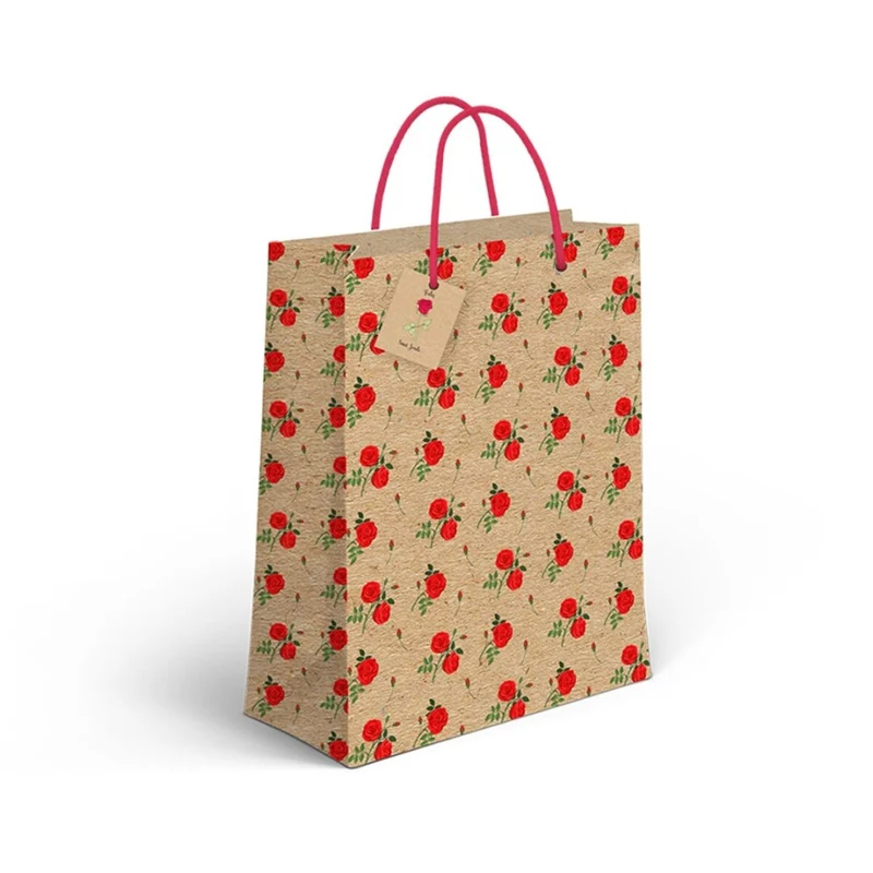 BOLSA PAPEL M CRAFT ROSAS