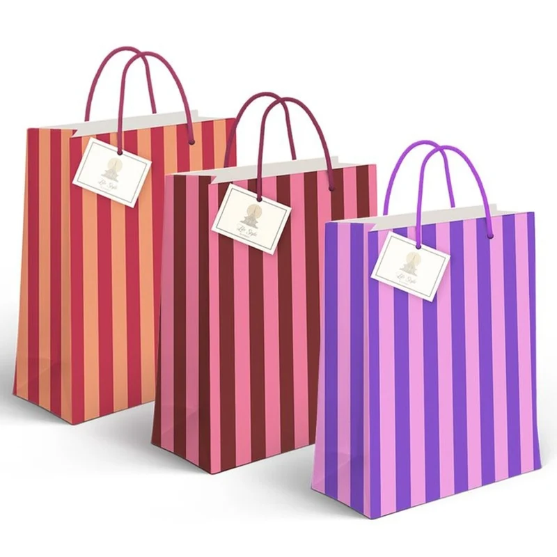 BOLSA PAPEL XL RAYAS BICOLOR