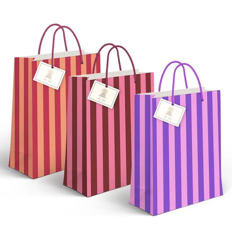 BOLSA PAPEL L RAYAS BICOLOR