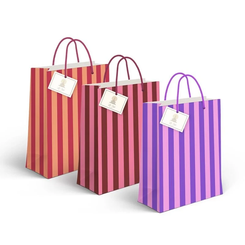 BOLSA PAPEL M RAYAS BICOLOR