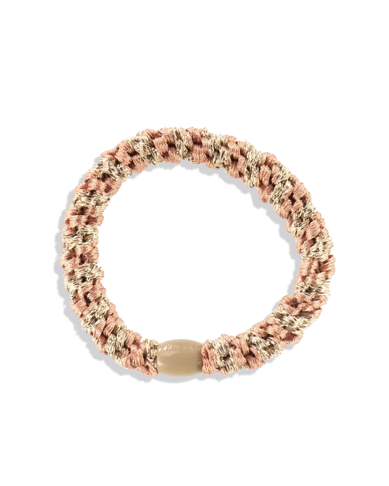 KKNEKKI PEACH CORAL-BEIGE GLITTER STRIPE