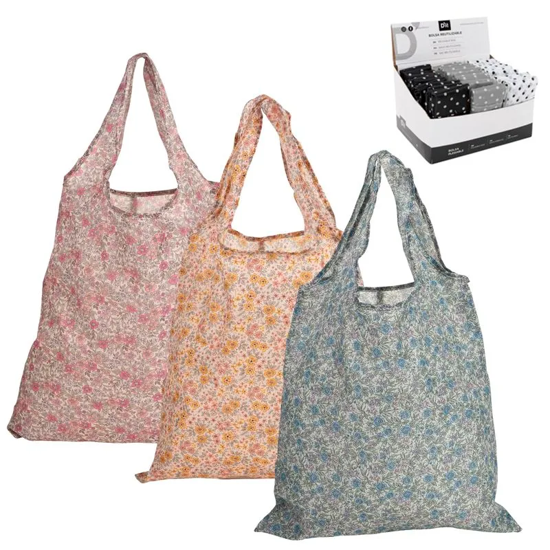 BOLSA COMPRA PLEGABLE FLORES