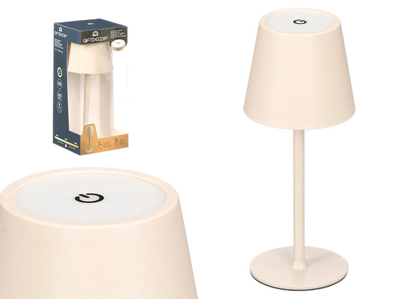 LAMPARA TACTIL METAL BEIGE LED