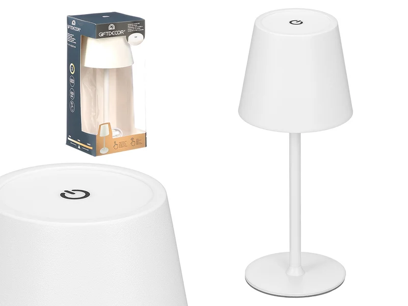 LAMPARA TACTIL METAL BLANCO LED