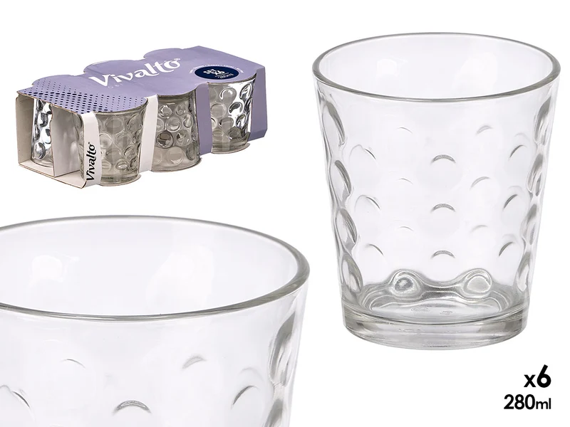 SET 6 VASOS PUNTOS 280ML