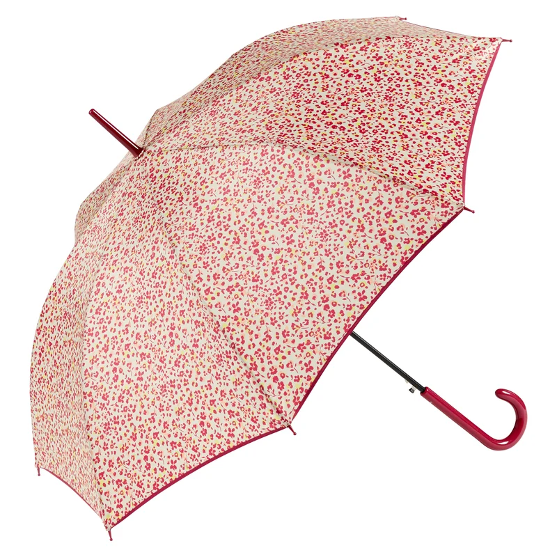 PARAGUAS ESTAMPADO FLORECITAS ROJO