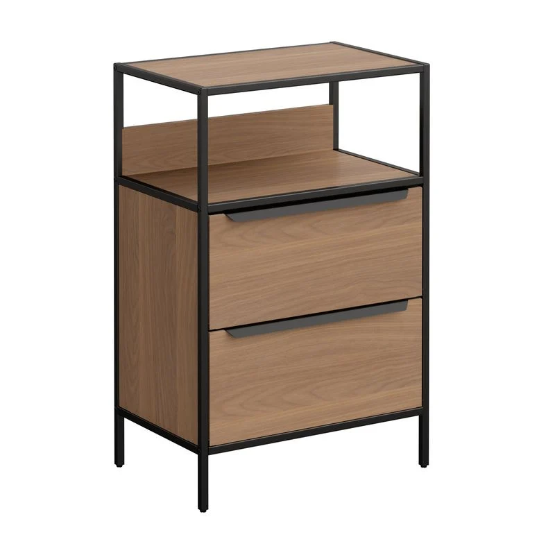 MESA 2 CAJONES CON ESTANTE COLOR ROBLE SOHO