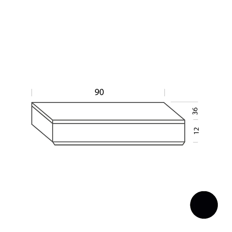 Cajón negro 90cm Tria 36