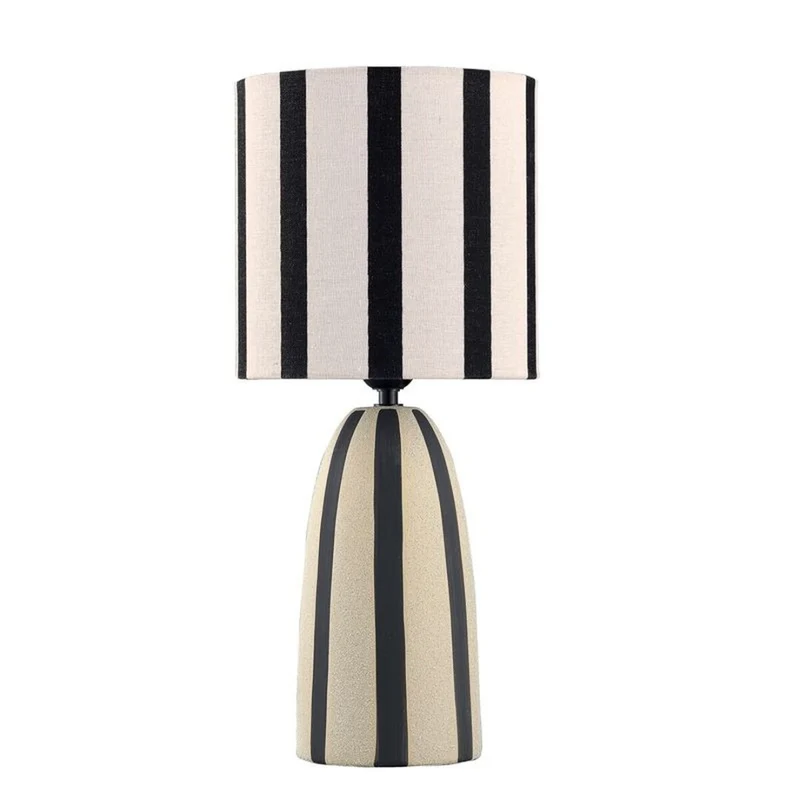 LAMPARA CERAMICA LISA RAYAS BLACK&WHITE