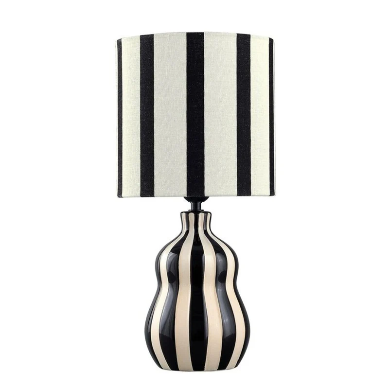 LAMPARA CERAMICA RAYAS BLACK&WHITE