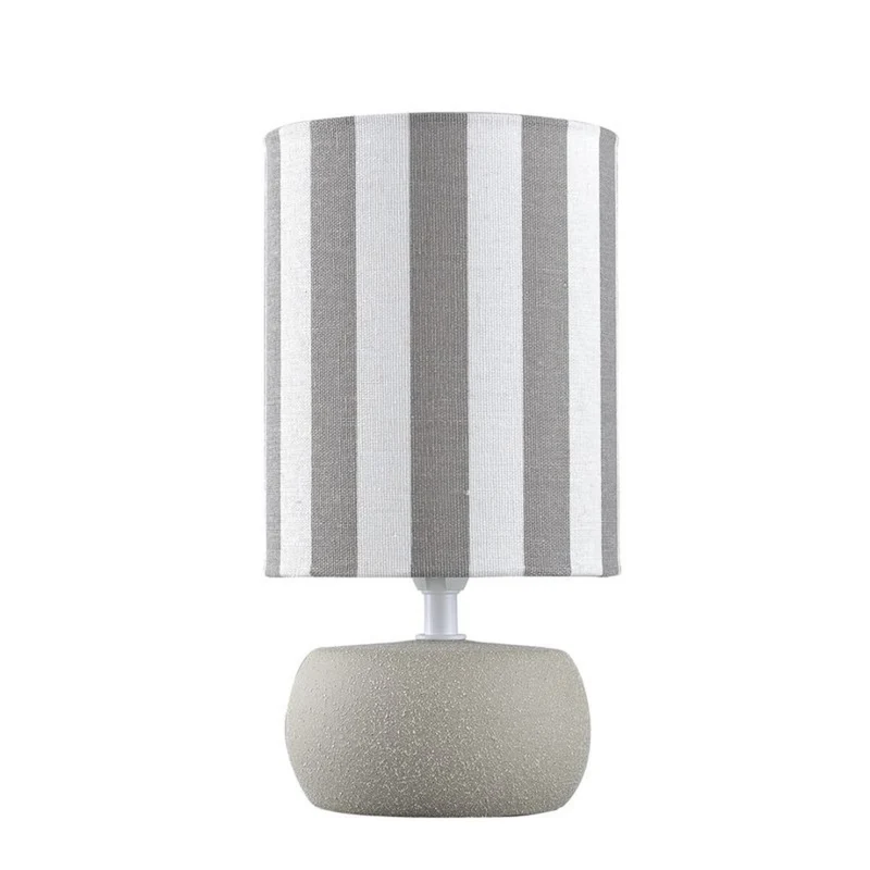 LAMPARA CERAMICA RAYAS GRIS