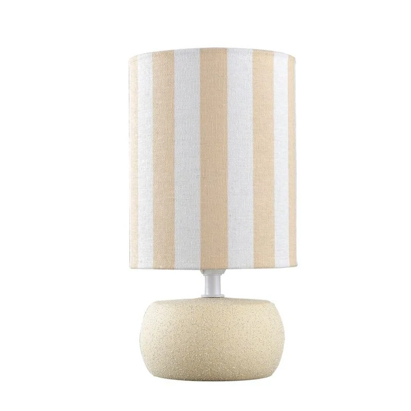 LAMPARA CERAMICA RAYAS BEIGE