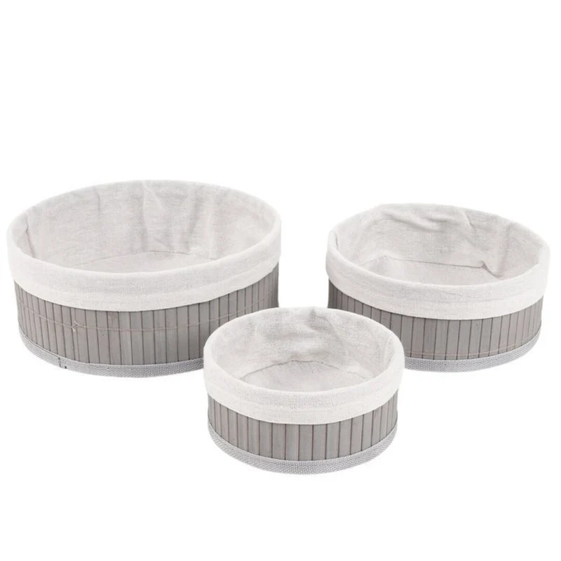 CESTA REDONDA BAMBU GRIS