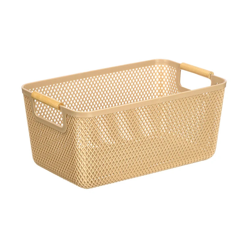 CESTA ASA BAMBU BEIGE 27,5X18CM