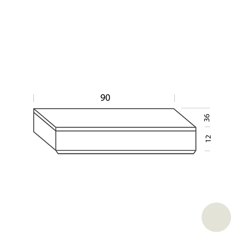 Cajón blanco 90cm Tria 36