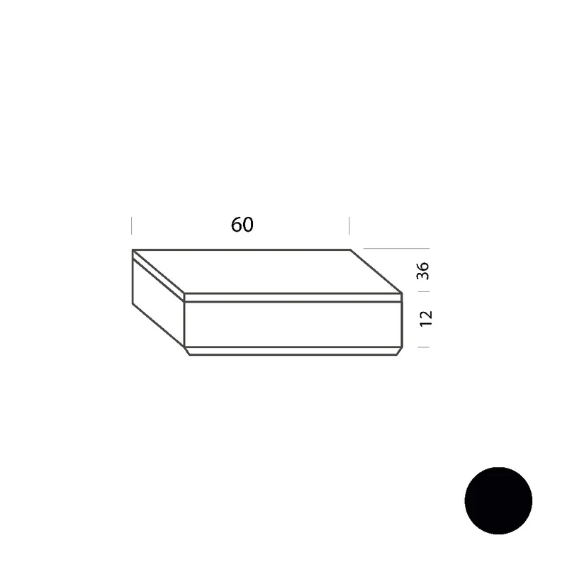 Cajón negro 60cm Tria 36