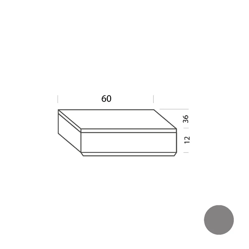 Cajón gris 60cm Tria 36