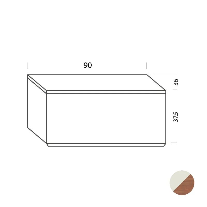 Armario blanco-roble 90cm Tria 36 Mobles114