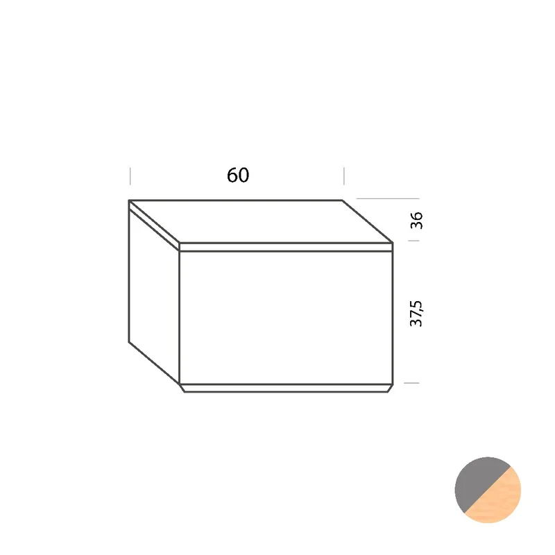 Armario gris-roble 60cm Tria 36