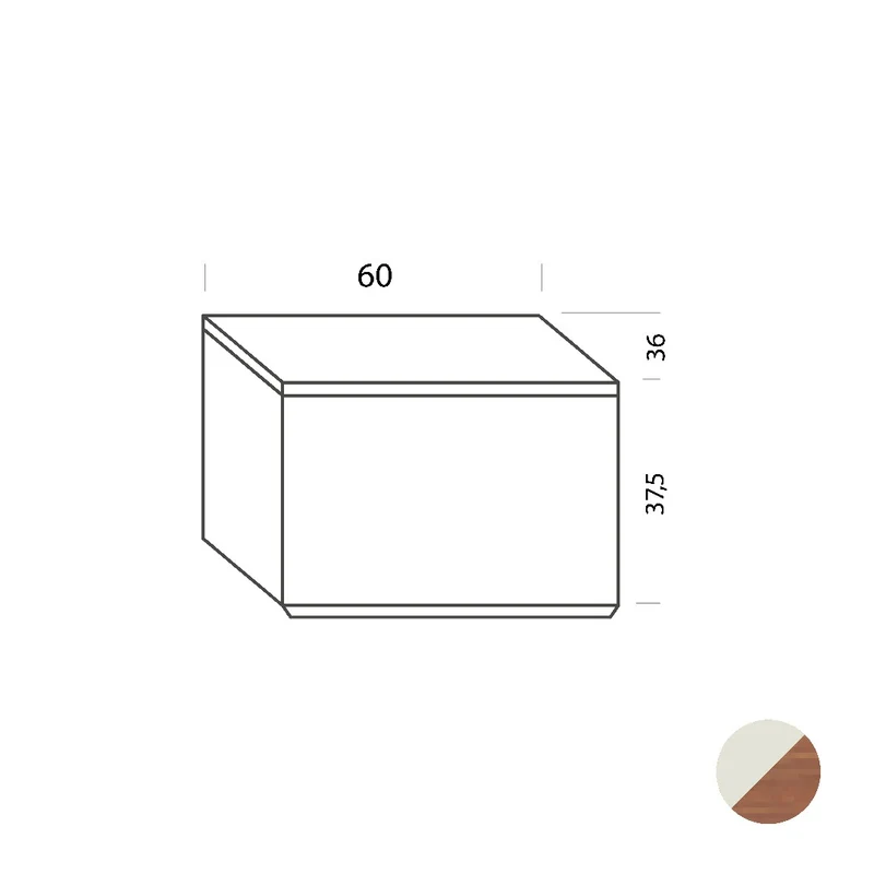 Armario blanco-roble 60cm Tria 36 Mobles114