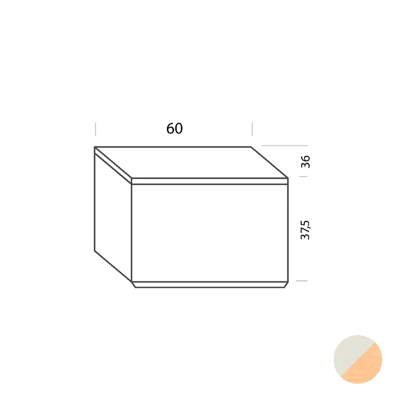 Armario blanco-roble 60cm Tria 36